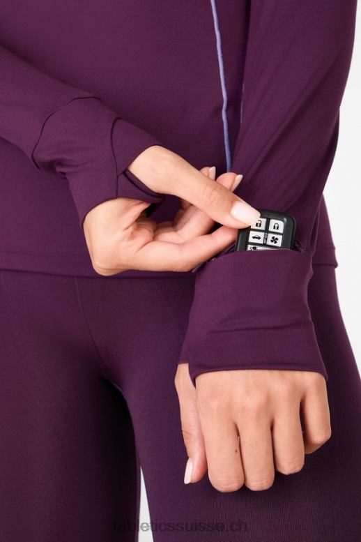 femmes sweat à capuche Phoenix Run B0B6R2471 prune parfaite/violette Fabletics