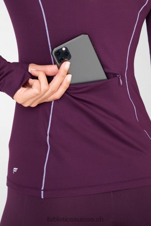 femmes sweat à capuche Phoenix Run B0B6R2471 prune parfaite/violette Fabletics
