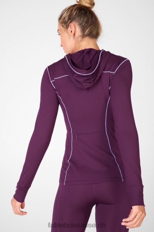 femmes sweat à capuche Phoenix Run B0B6R2471 prune parfaite/violette Fabletics