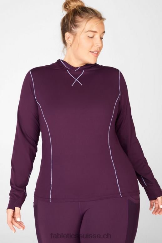 femmes sweat à capuche Phoenix Run B0B6R2472 prune parfaite/violette Fabletics