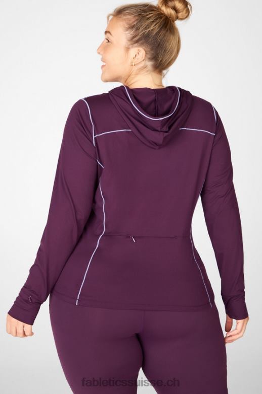 femmes sweat à capuche Phoenix Run B0B6R2472 prune parfaite/violette Fabletics
