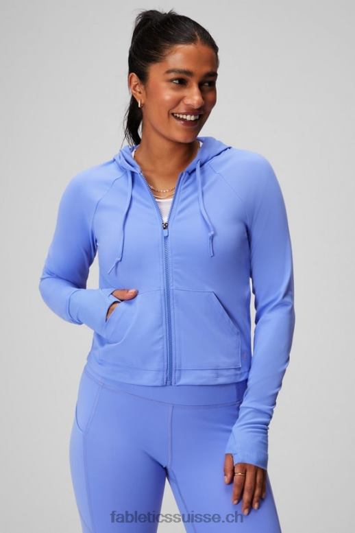 femmes sweat à capuche court Oasis B0B6R2444 punch pervenche Fabletics