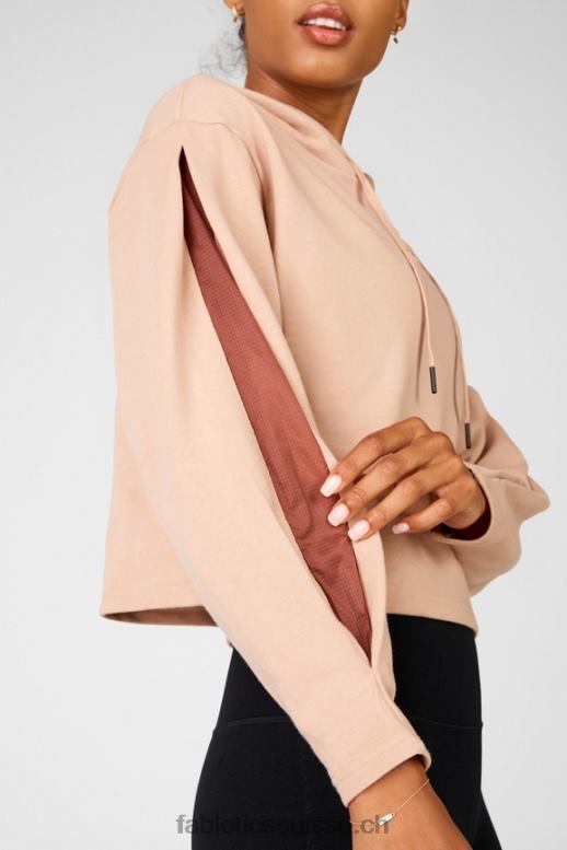 femmes sweat à capuche court audrey B0B6R2557 bronze clair/terre Fabletics