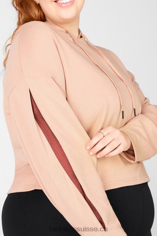 femmes sweat à capuche court audrey B0B6R2558 bronze clair/terre Fabletics