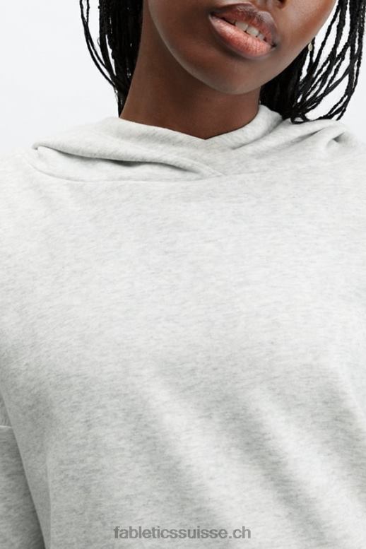 femmes sweat à capuche eco go-to pocket B0B6R2514 gris chiné clair Fabletics