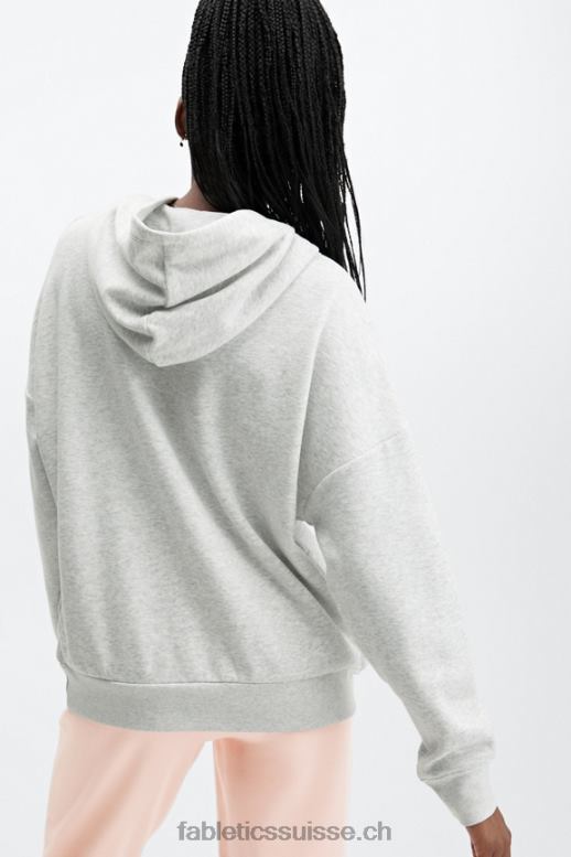 femmes sweat à capuche eco go-to pocket B0B6R2514 gris chiné clair Fabletics