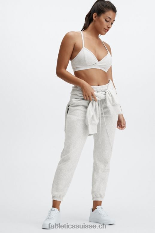 femmes sweat à capuche eco go-to pocket B0B6R2514 gris chiné clair Fabletics