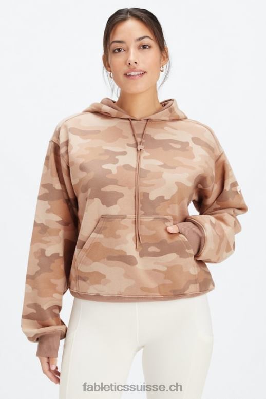 femmes sweat à capuche en polaire pour toujours B0B6R2490 teddy large camo/latte Fabletics