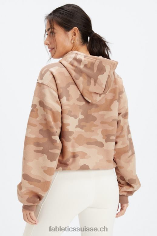 femmes sweat à capuche en polaire pour toujours B0B6R2490 teddy large camo/latte Fabletics