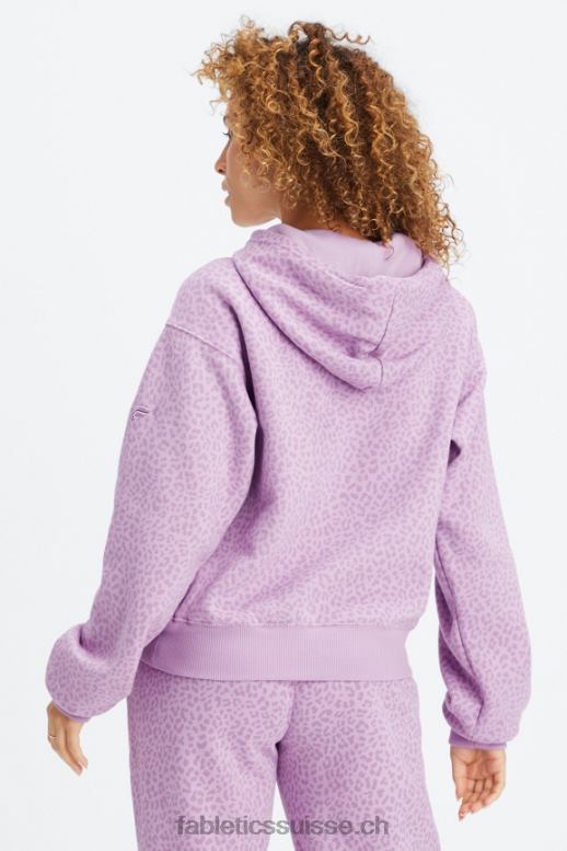 femmes sweat à capuche en polaire pour toujours B0B6R2491 orchidée léopard bicolore/lavande chaude Fabletics
