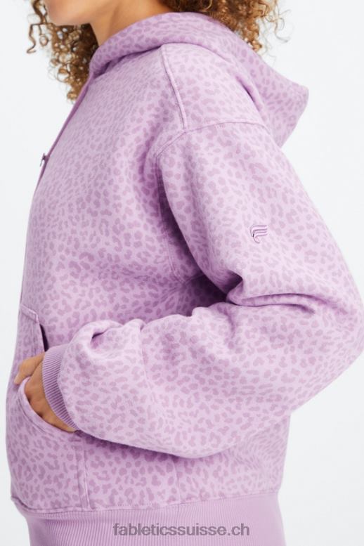 femmes sweat à capuche en polaire pour toujours B0B6R2491 orchidée léopard bicolore/lavande chaude Fabletics