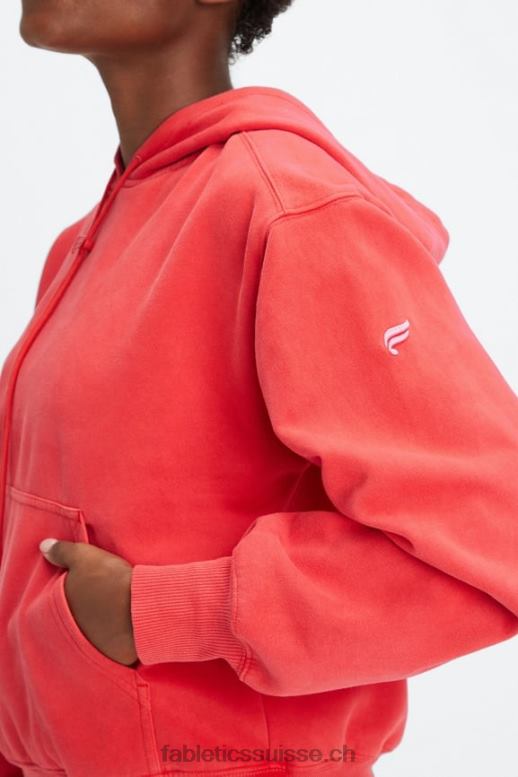 femmes sweat à capuche en polaire pour toujours B0B6R2492 merisier électrique lavé/blanc Fabletics