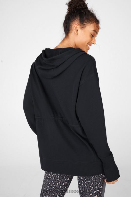 femmes sweat à capuche oversize leah B0B6R2559 noir Fabletics