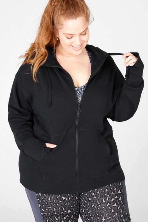 femmes sweat à capuche oversize leah B0B6R2560 noir Fabletics