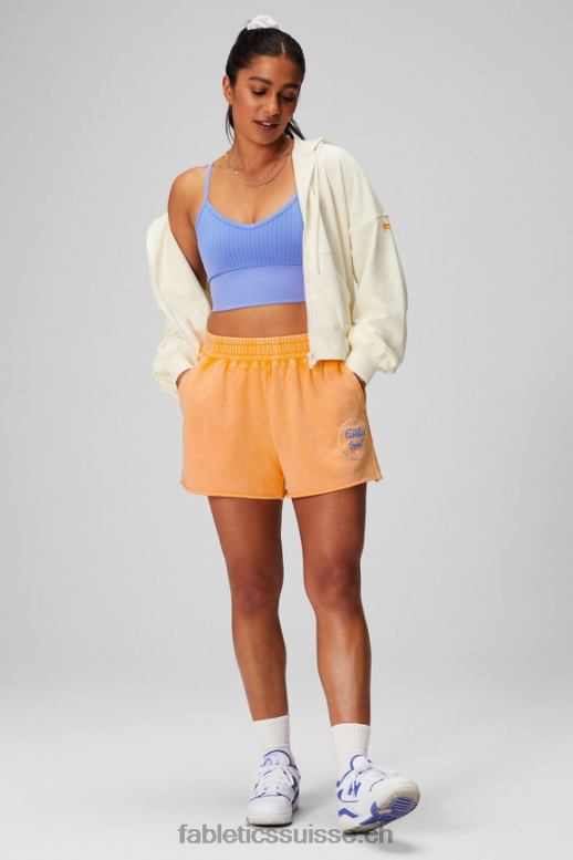 femmes sweat à capuche rétréci B0B6R2442 crème/graphique Fabletics