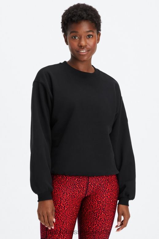 femmes sweat à col ras du cou en molleton forever B0B6R2456 noir/étain Fabletics