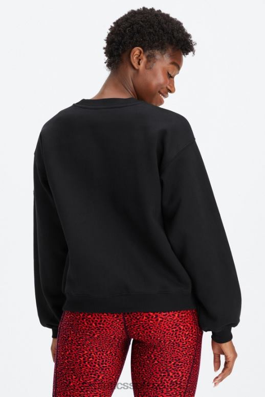 femmes sweat à col ras du cou en molleton forever B0B6R2456 noir/étain Fabletics