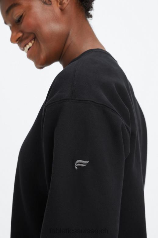 femmes sweat à col ras du cou en molleton forever B0B6R2456 noir/étain Fabletics