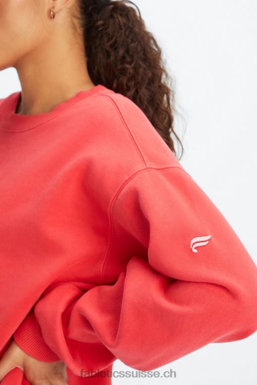 femmes sweat à col ras du cou en molleton forever B0B6R2457 merisier électrique lavé/blanc Fabletics
