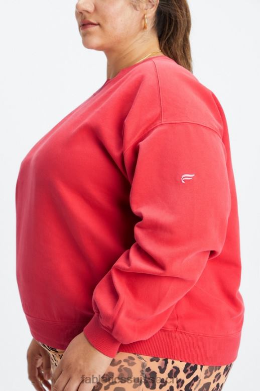 femmes sweat à col ras du cou en molleton forever B0B6R2458 merisier électrique lavé/blanc Fabletics