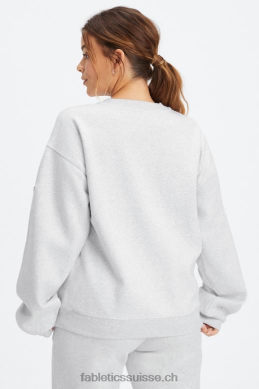 femmes sweat à col ras du cou en molleton forever B0B6R2473 gris doux chiné Fabletics