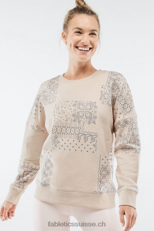 femmes sweat kurtney B0B6R2529 avoine bloquée paisley Fabletics