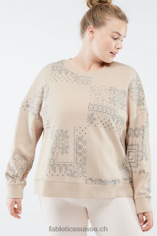 femmes sweat kurtney B0B6R2530 avoine bloquée paisley Fabletics