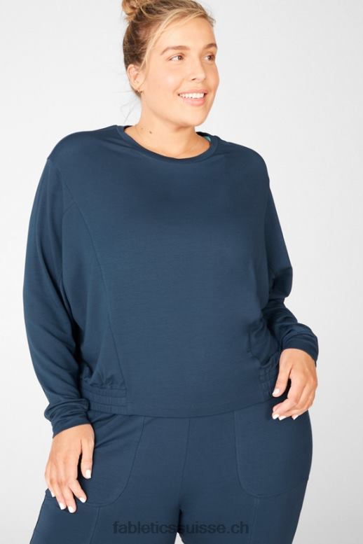 femmes sweat à manches dolman julie B0B6R2716 nova bleue Fabletics