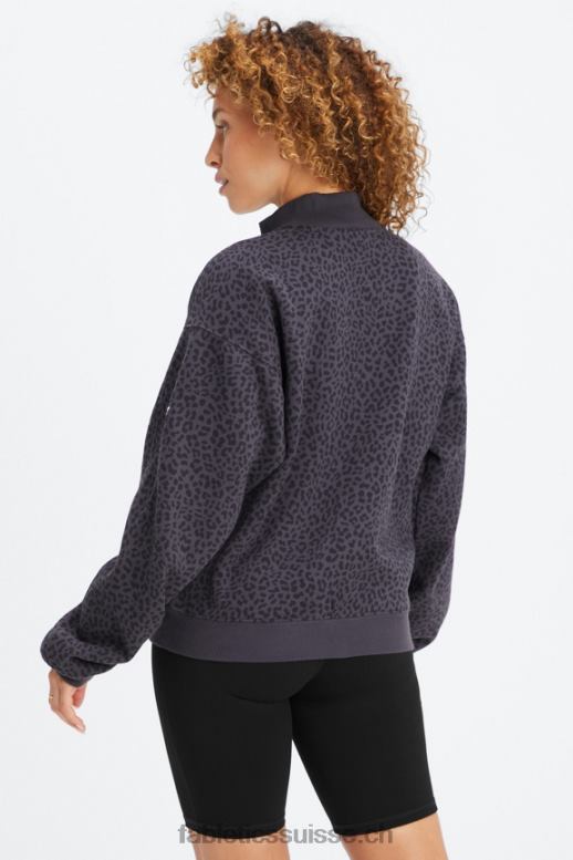 femmes sweat molleton 1/2 zip pour toujours B0B6R2498 étain bicolore léopard/orchidée Fabletics