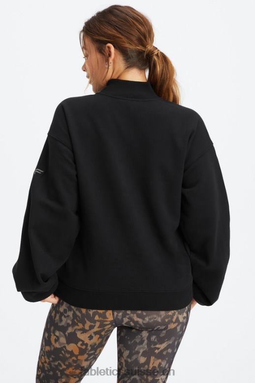 femmes sweat molleton 1/2 zip pour toujours B0B6R2499 noir/étain Fabletics