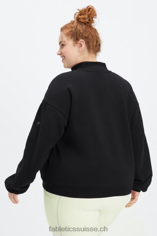 femmes sweat molleton 1/2 zip pour toujours B0B6R2500 noir/étain Fabletics