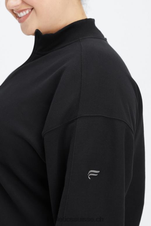 femmes sweat molleton 1/2 zip pour toujours B0B6R2500 noir/étain Fabletics