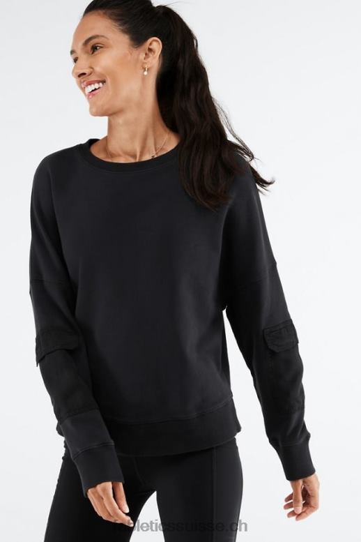 femmes sweat perlé B0B6R2545 noir Fabletics