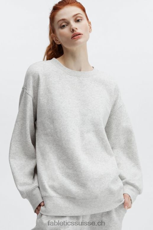 femmes sweat ras du cou écologique B0B6R2478 gris clair chiné Fabletics
