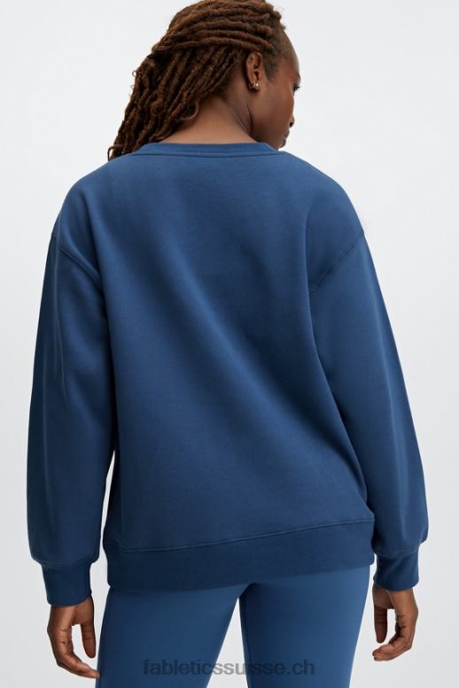 femmes sweat ras du cou écologique B0B6R2479 pivoine marine/denim délavé Fabletics