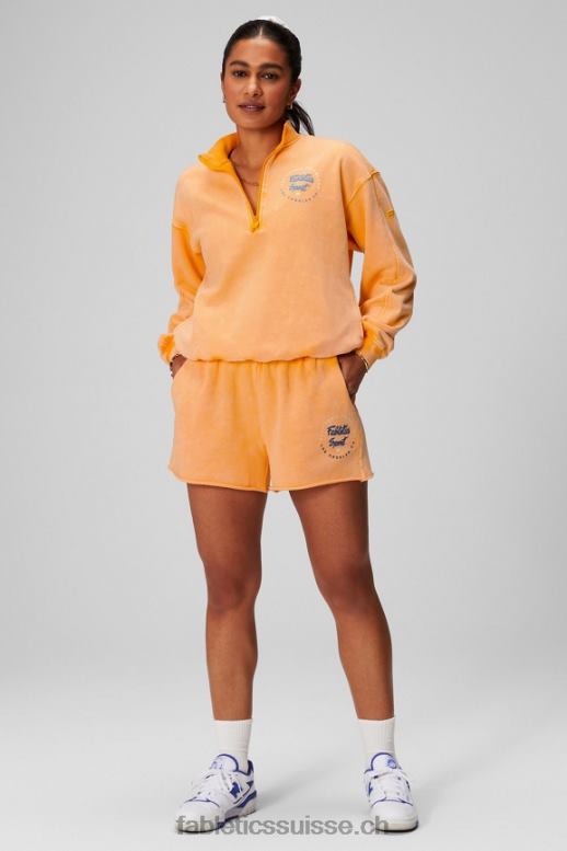 femmes sweat-shirt demi-zip léger en éponge B0B6R2439 soleil d\'après-midi/graphique Fabletics