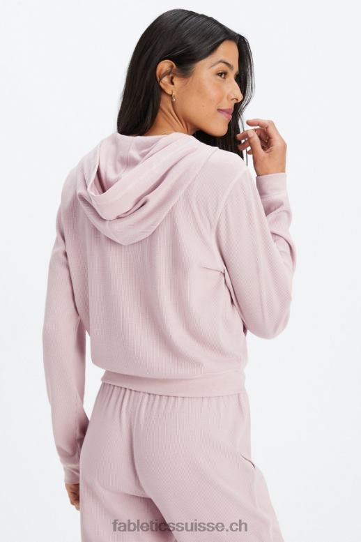 femmes sweat zippé à capuche gaufré B0B6R2494 mauve discret/pétale Fabletics