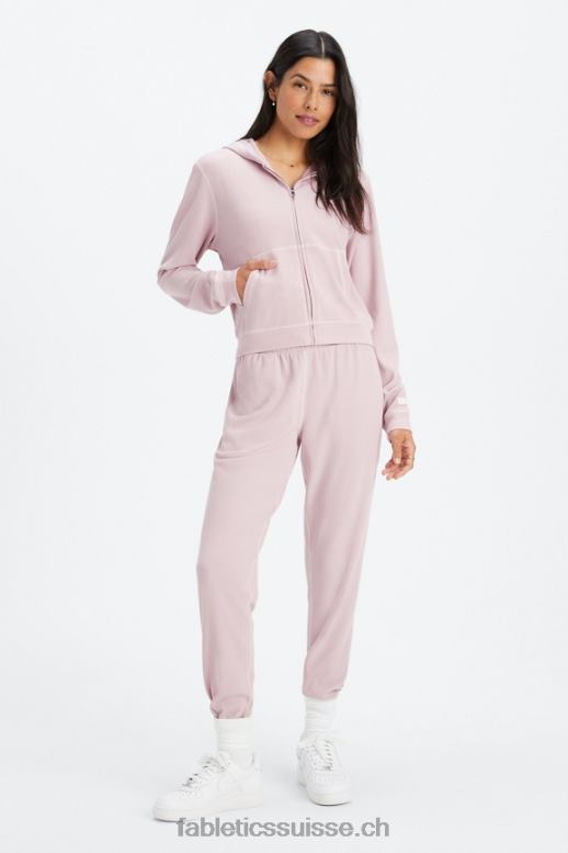 femmes sweat zippé à capuche gaufré B0B6R2494 mauve discret/pétale Fabletics