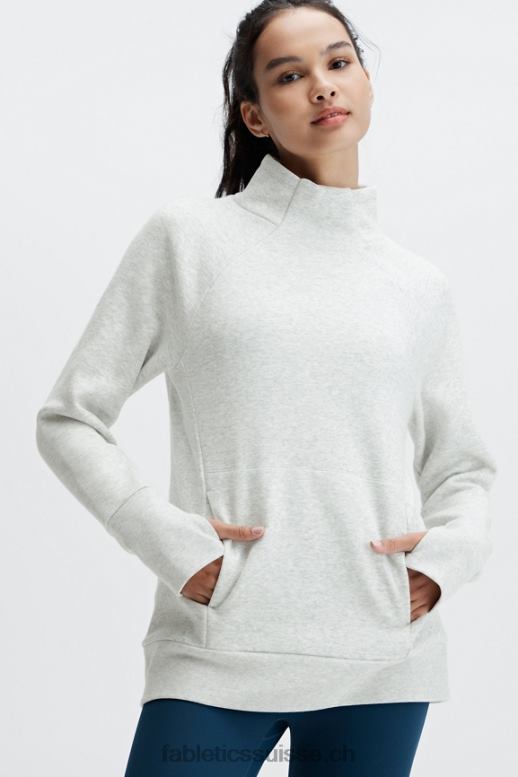 femmes tunique col cheminée zaylee B0B6R2502 gris clair chiné Fabletics
