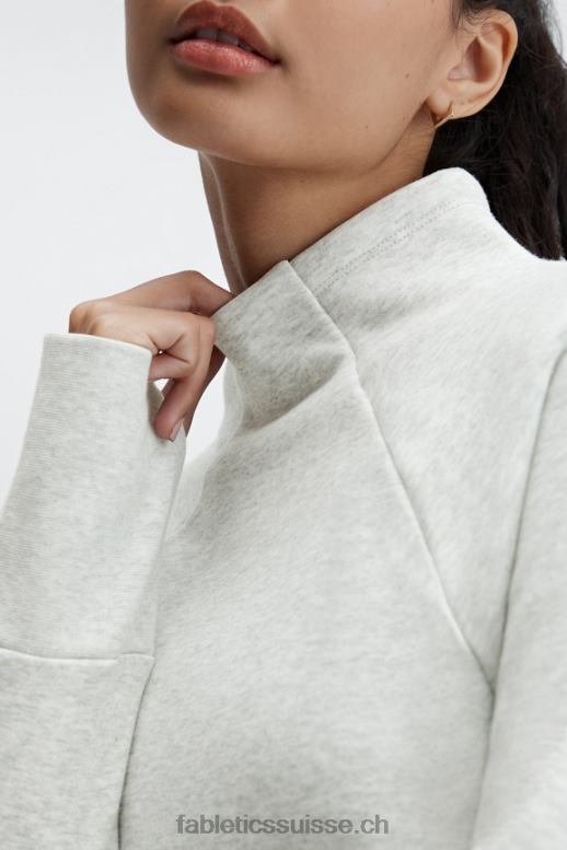 femmes tunique col cheminée zaylee B0B6R2502 gris clair chiné Fabletics