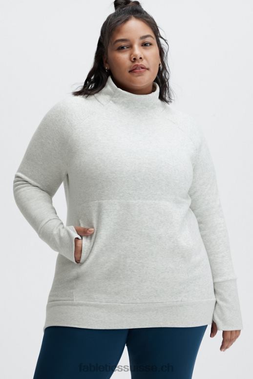 femmes tunique col cheminée zaylee B0B6R2503 gris clair chiné Fabletics