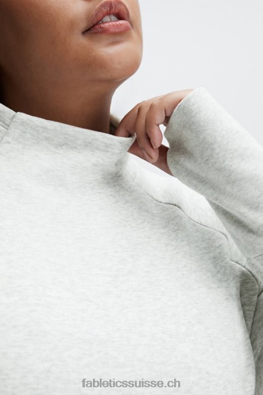 femmes tunique col cheminée zaylee B0B6R2503 gris clair chiné Fabletics