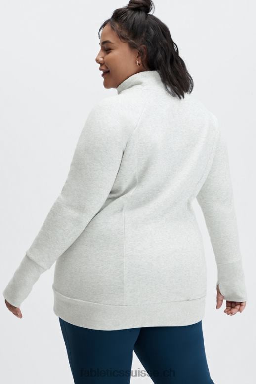 femmes tunique col cheminée zaylee B0B6R2503 gris clair chiné Fabletics