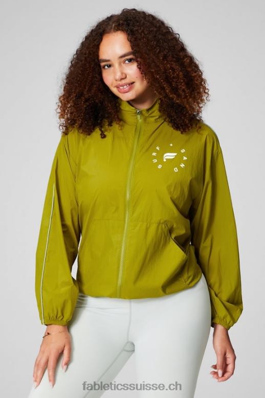 femmes coupe-vent poids mouche surdimensionné B0B6R2735 oliveraie/argent réfléchissant/graphique Fabletics