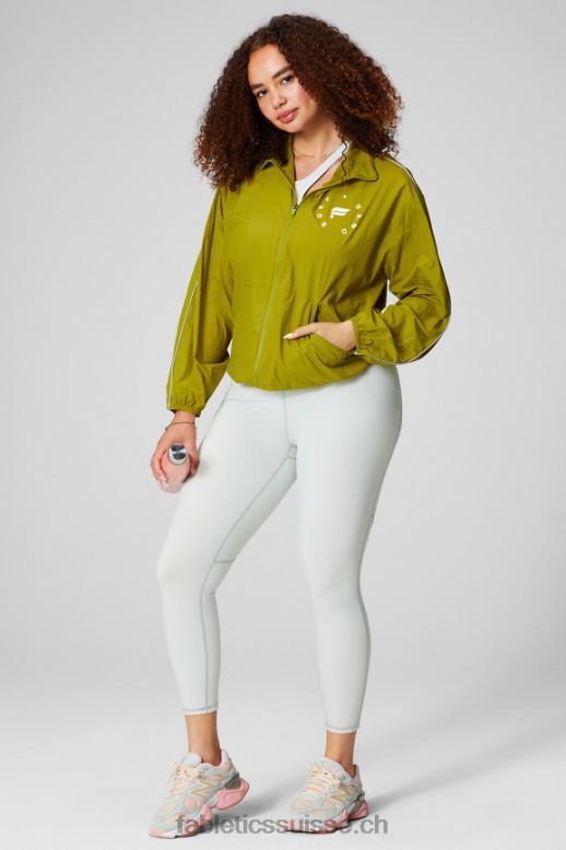 femmes coupe-vent poids mouche surdimensionné B0B6R2735 oliveraie/argent réfléchissant/graphique Fabletics