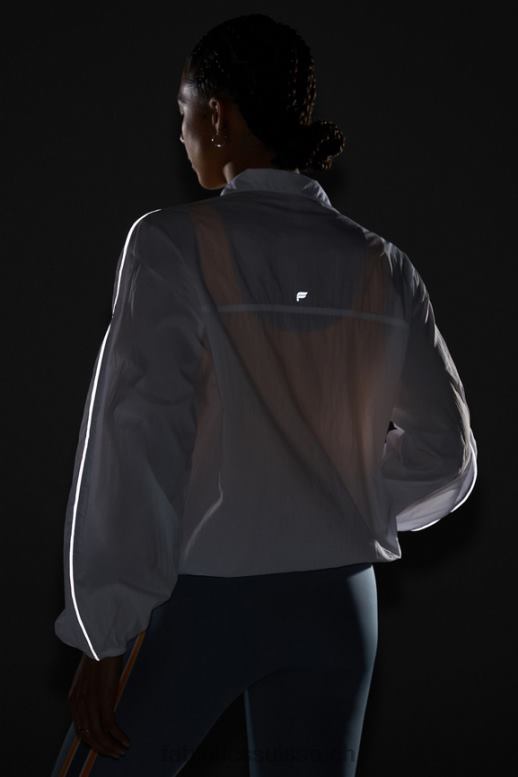femmes coupe-vent poids mouche surdimensionné B0B6R2739 blanc classique/argent réfléchissant Fabletics