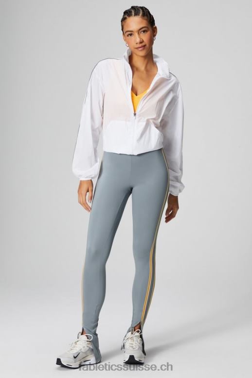 femmes coupe-vent poids mouche surdimensionné B0B6R2739 blanc classique/argent réfléchissant Fabletics