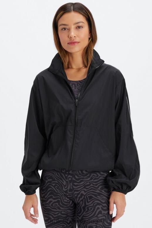 femmes coupe-vent poids mouche surdimensionné B0B6R2740 noir/argent réfléchissant Fabletics