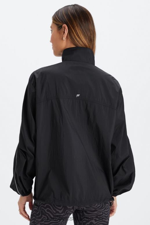 femmes coupe-vent poids mouche surdimensionné B0B6R2740 noir/argent réfléchissant Fabletics