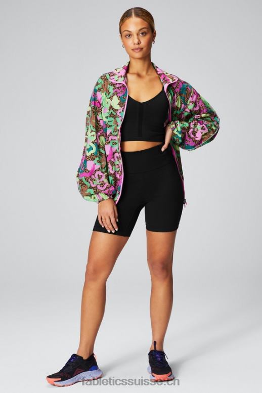 femmes coupe-vent poids mouche surdimensionné B0B6R2741 oasis tropicale/argent réfléchissant Fabletics